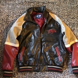 Arkansas Razorbacks Varsity Leather Jacket